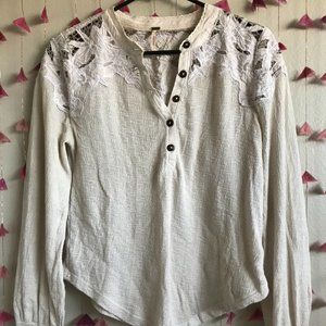 Free People long sleeve lace top
